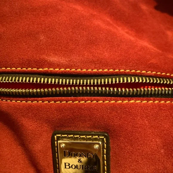 Red Suede Dooney & Bourke Shoulder Bag - Picture 2 of 9